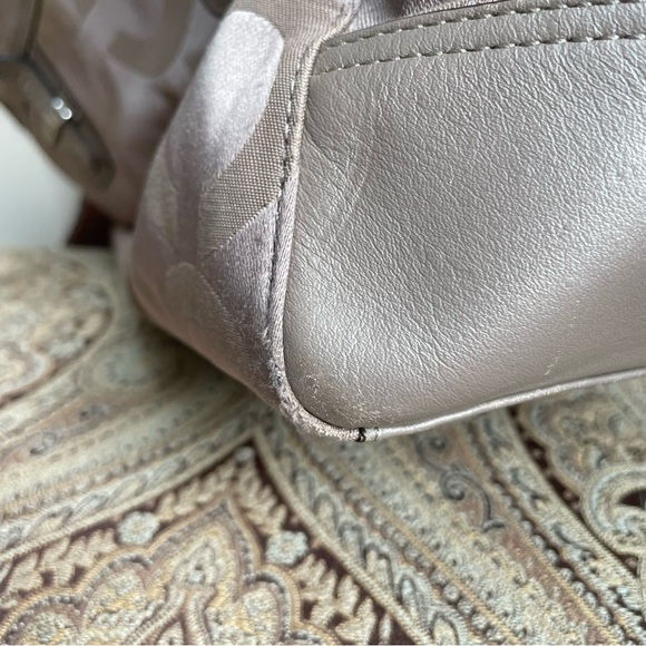 Coach F25501 Taylor Op Art Alexis Carryall Shoulder Tote Handbag Taupe Beige Bag - Picture 14 of 16